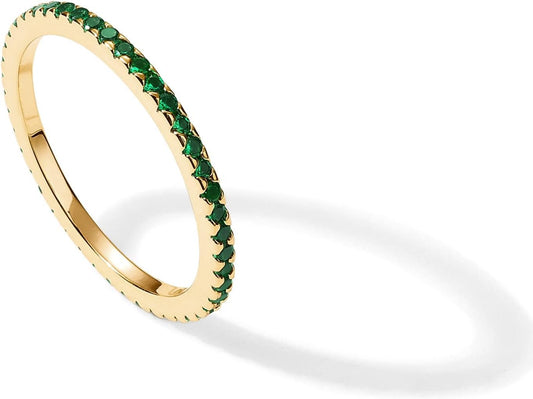 PAVOI Anillo Apilable de Plata Esterlina Chapada en Oro de 14K con...