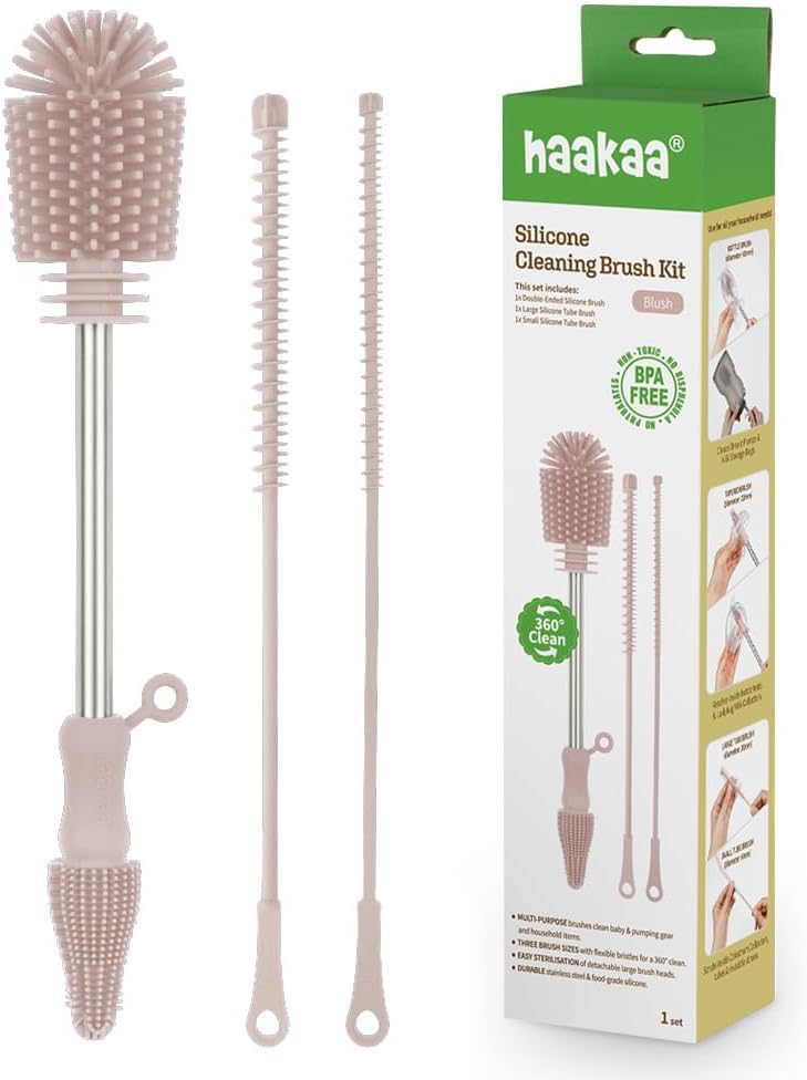 Haakaa Kit de cepillos de limpieza de silicona \u2013 Cepillos de l...
