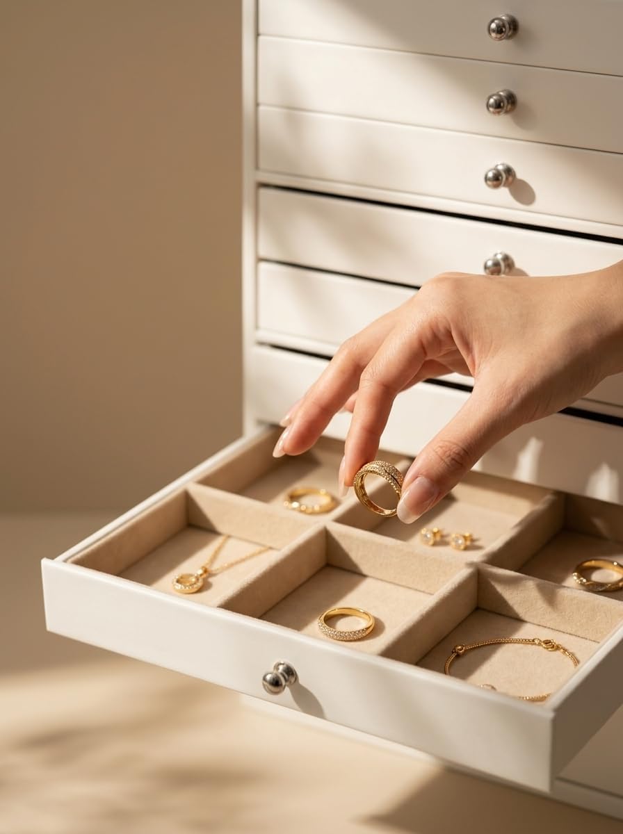 GUKA Caja Grande de Joyería, Joyero con 10 Cajones para Joyería Gra...