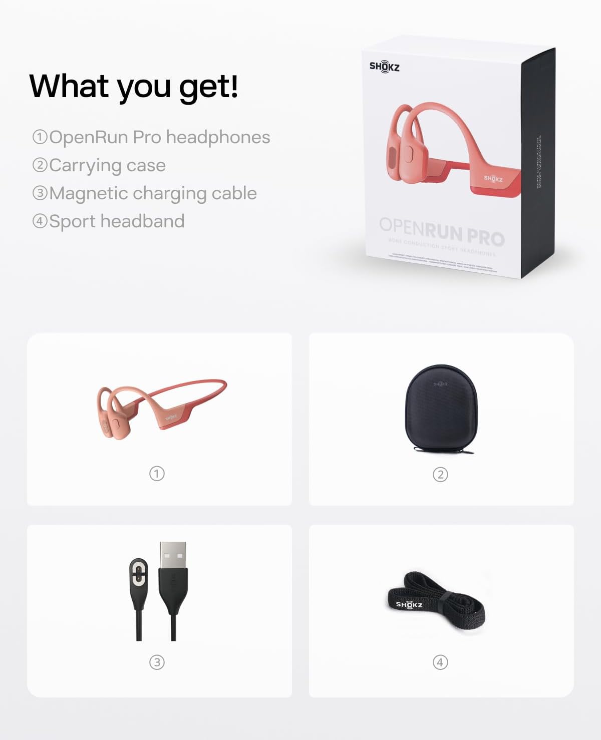 SHOKZ OpenRun Pro - Auriculares de conducción ósea, auriculares dep...