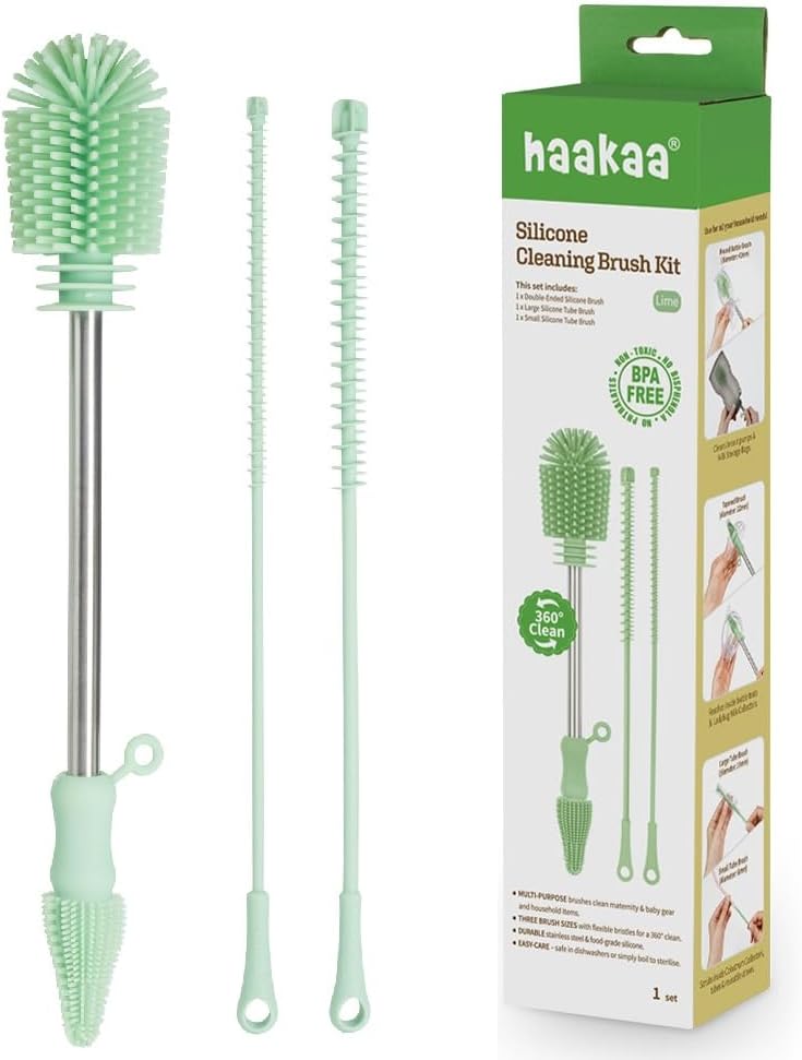 Haakaa Kit de cepillo de limpieza de silicona de grado alimenticio...