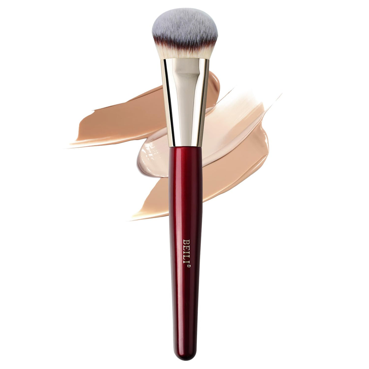 BElLI - Brocha de maquillaje base y contorno para fórmulas líquidas...