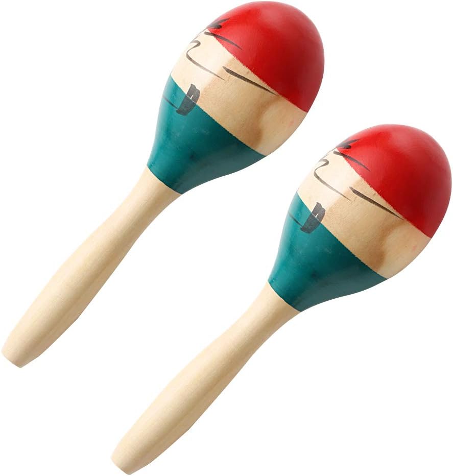 Maracas Rumba De Madera Colorida Grande Musical Shakers Sonajero Ma...
