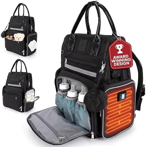 Bolsa de pañales para bebé premium con cambiador, mochila para paña...