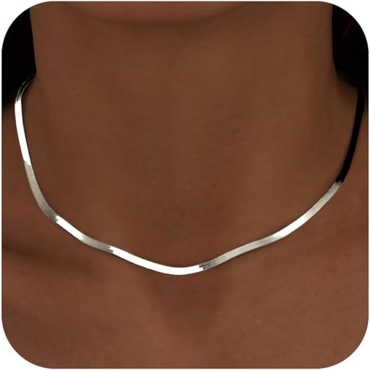 WomenGifts Collar de espiga chapado en oro de 14 quilates para muje...