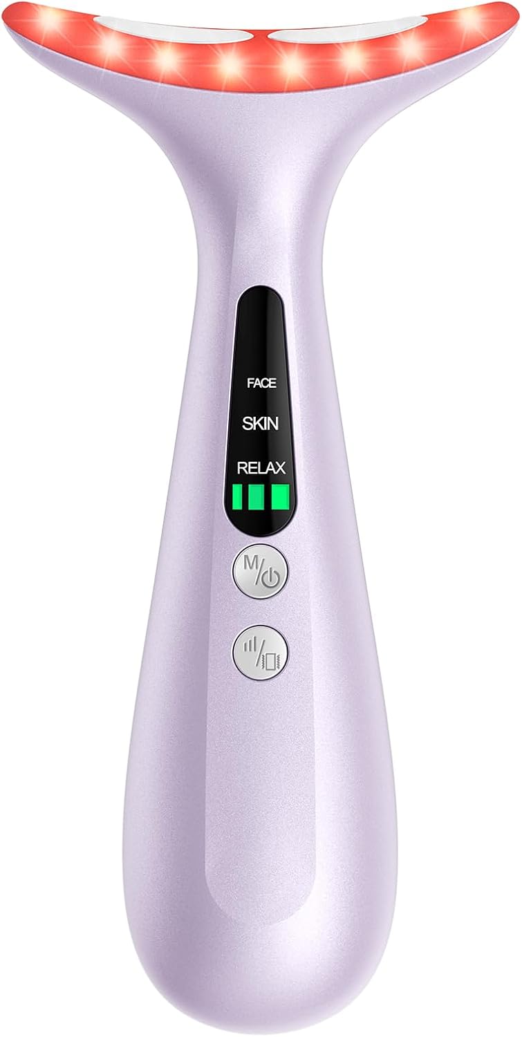 RNAIX Masajeador facial térmico para cuello con vibración, terapia...