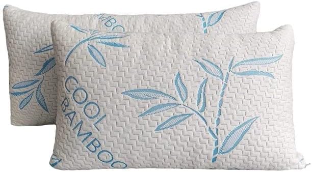 ComfySleep Paquete de 2 almohadas de rayón hechas de bambú para dor...