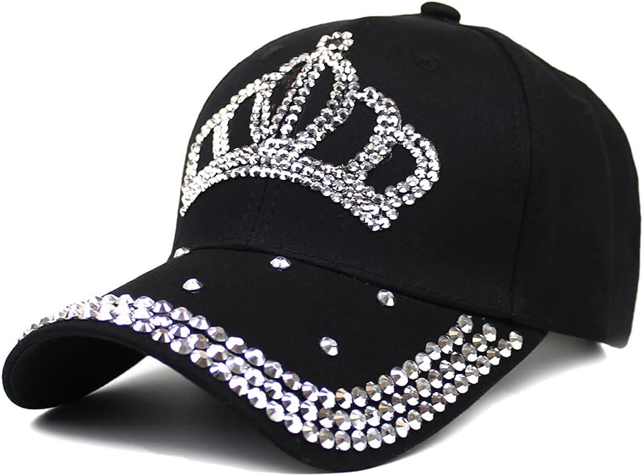 Gorra de béisbol ajustable para mujer, con diamantes de imitación b...