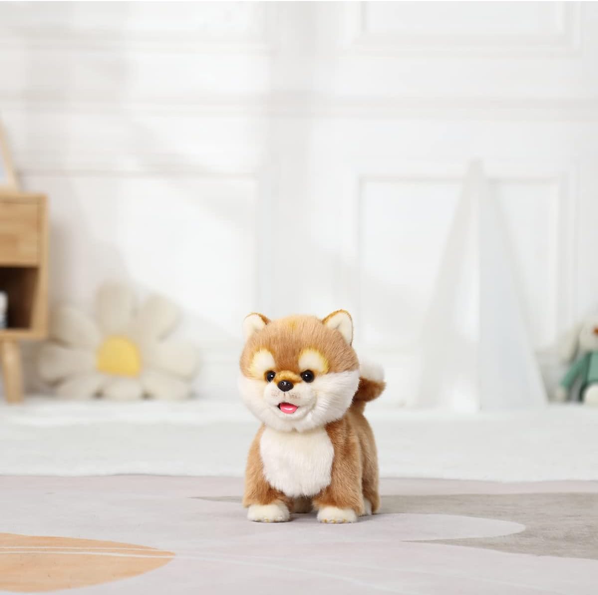 Perro de peluche electrónico interactivo Akita, cachorro realista i...