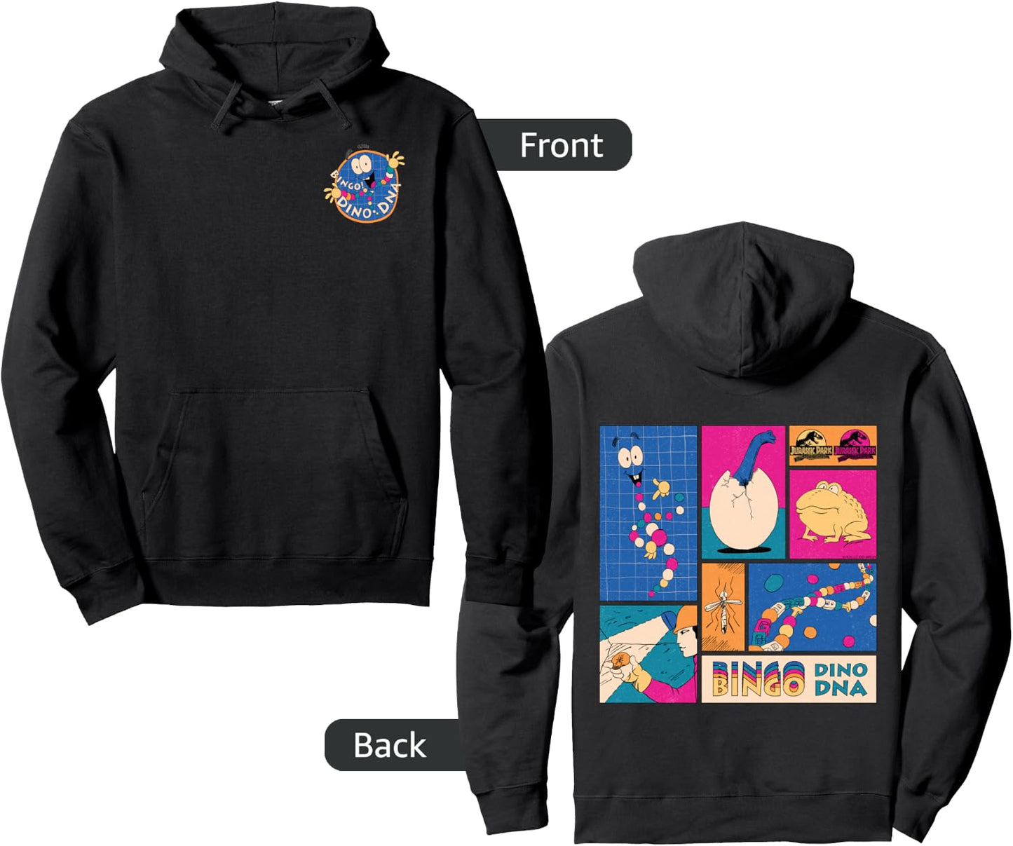 Jurassic Park Sudadera con capucha retro del 30 aniversario Bingo D...