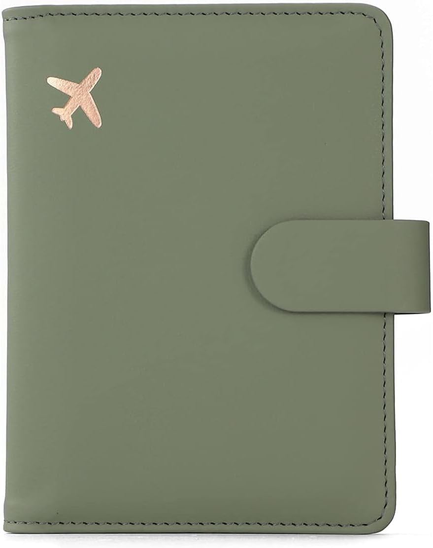Melsbrinna Funda de cuero prémium para pasaporte, impermeable, con...