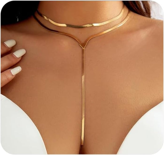 Gargantilla gruesa de oro para mujer, collar de declaración platead...