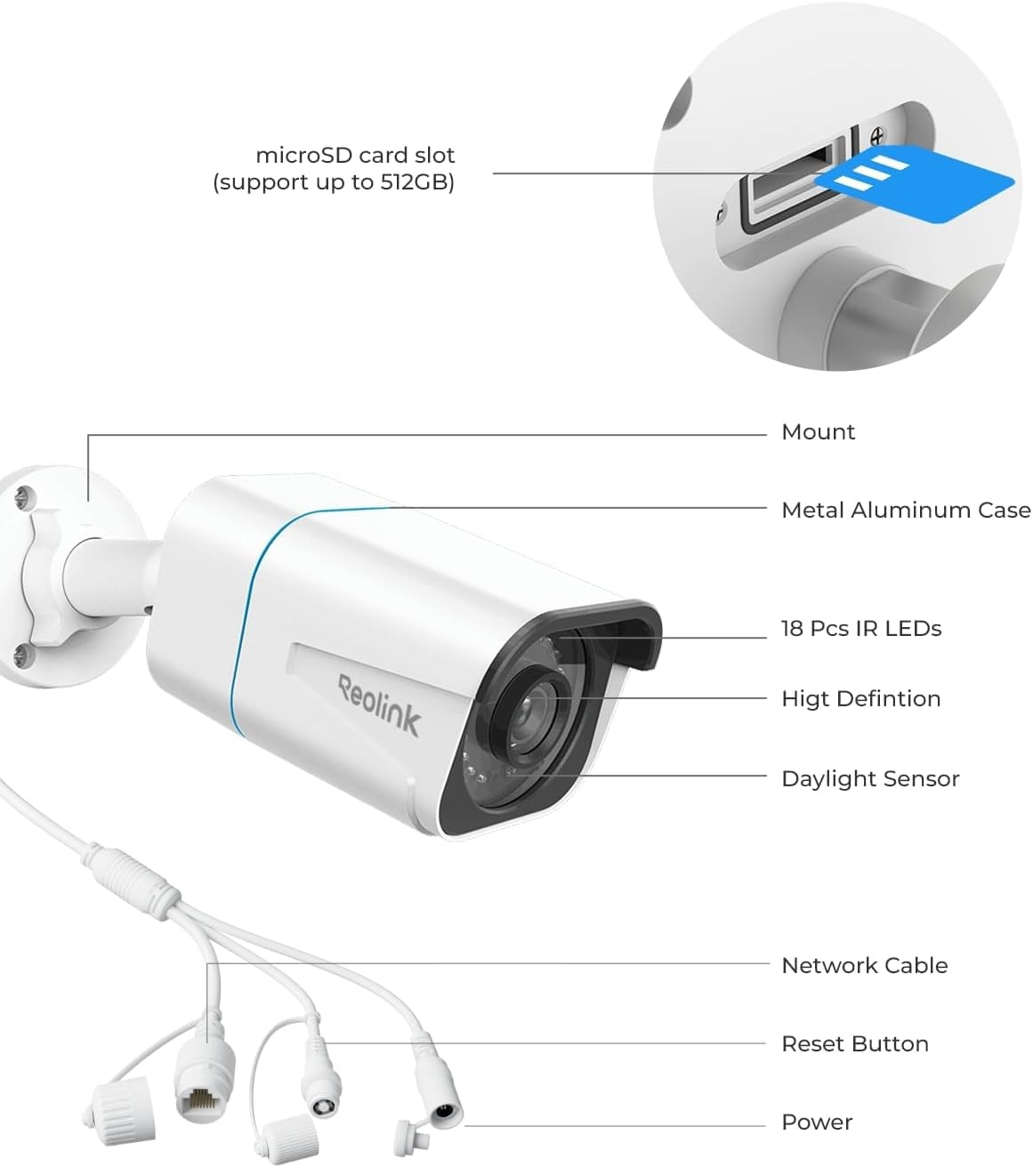 REOLINK Sistema de cámara de seguridad para exteriores 4K, vigilanc...