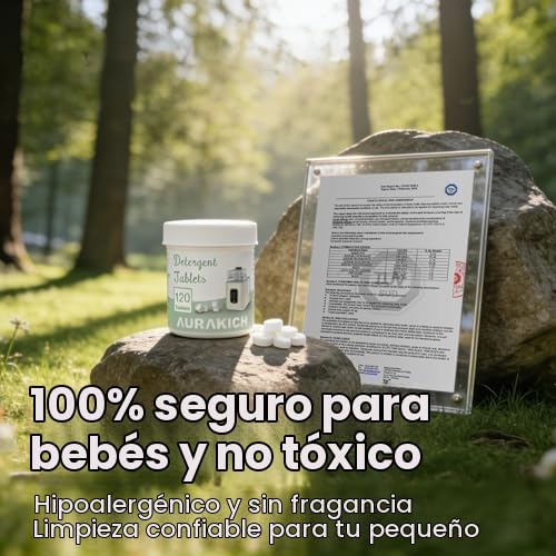 AURAKICH Paquete de lavadora de biberones + 240 tabletas de detergente