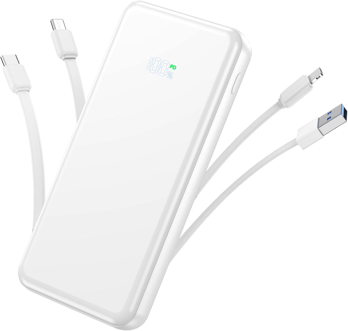 Cargador portátil, cargador de batería de 50000 mAh, cable integrad...