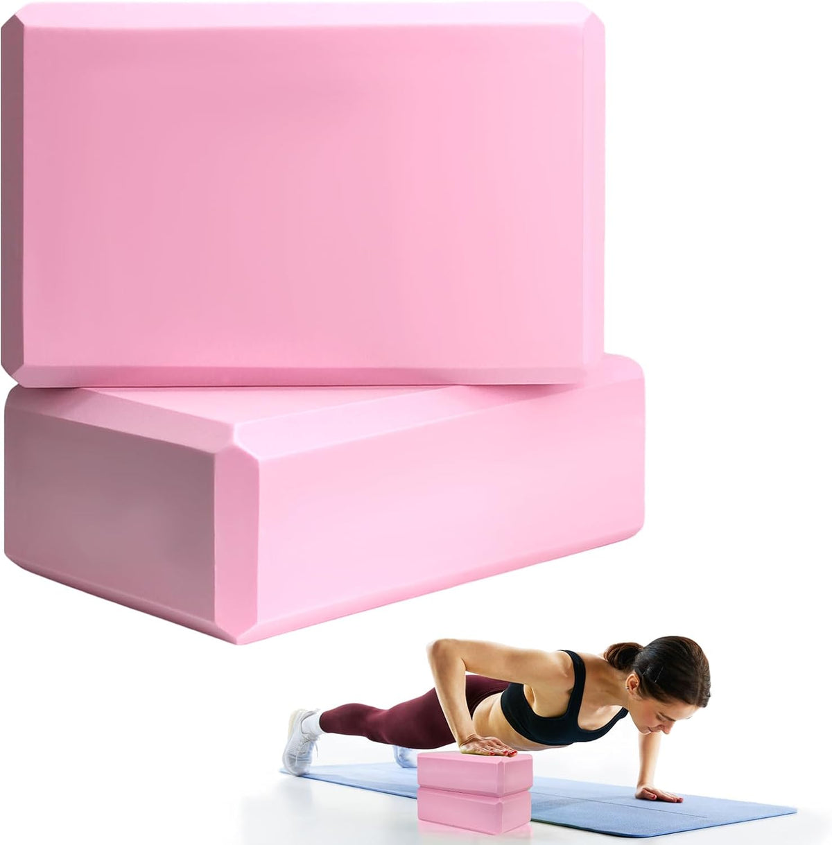 2 bloques de yoga, bloques de espuma de 9 x 6 x 3 pulgadas, accesor...