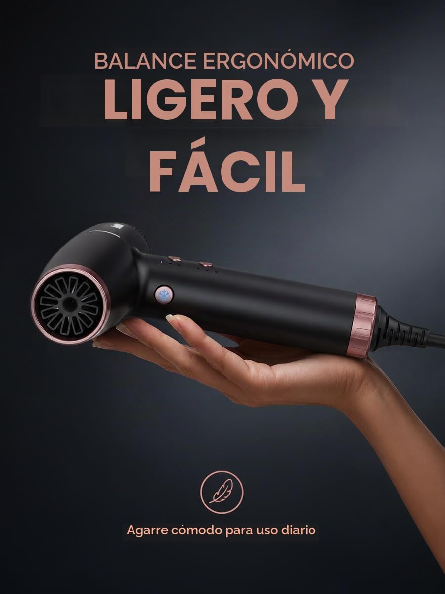 Realair Secador de pelo iónico profesional con difusor | Cuidado de...