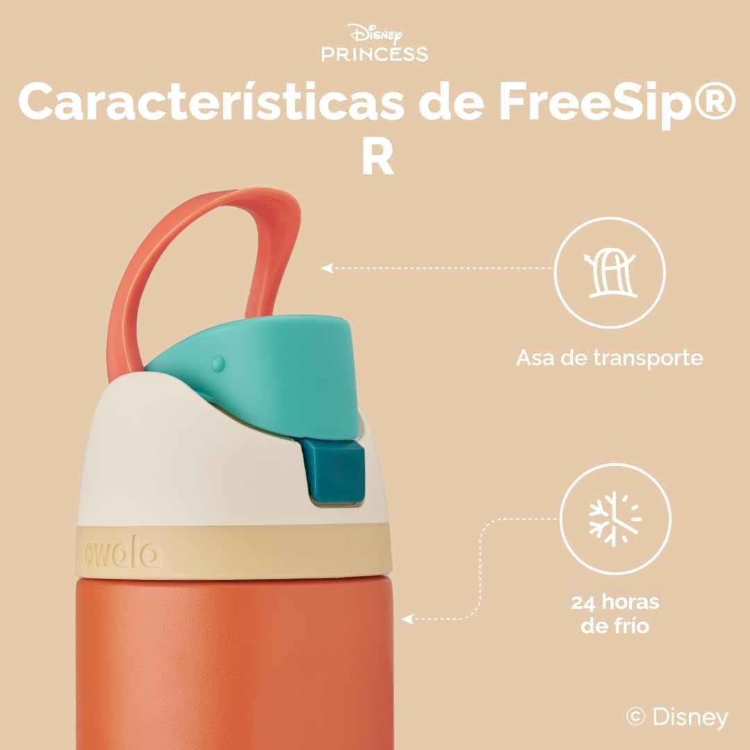 Owala Disney Princess FreeSip Botella de agua aislada de acero inox...