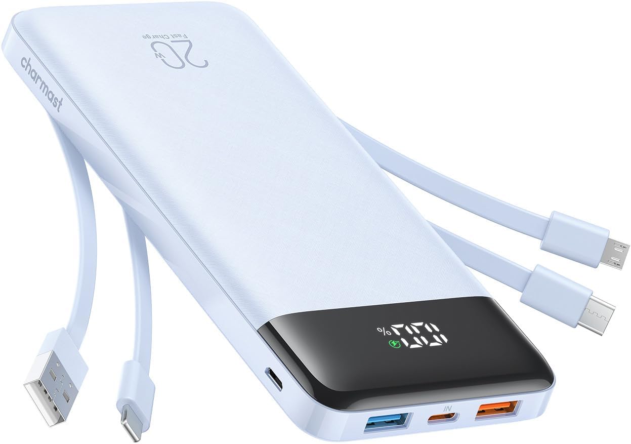 charmast Cables incorporados del cargador portátil, 20000mAh Banco...