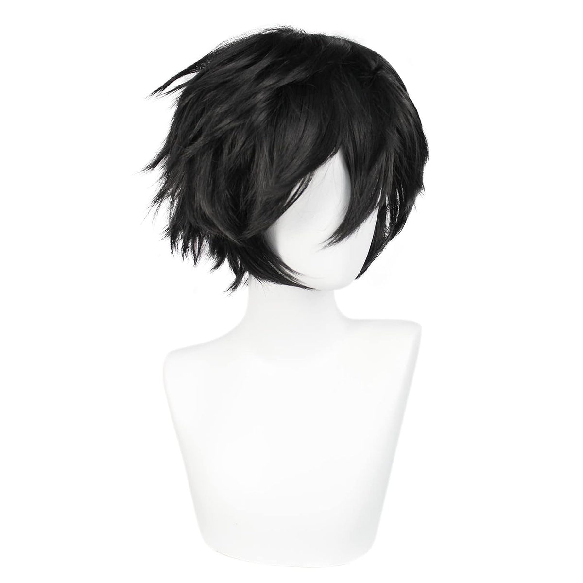 Gorro de peluca ANOGOL + peluca negra corta para hombre, pelucas ne...