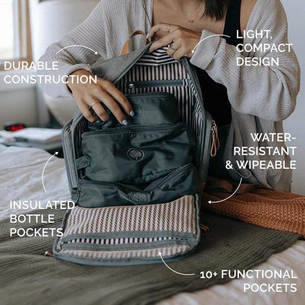Parker - Mochila para pañales para bebé, bolsa de pañales con crema...