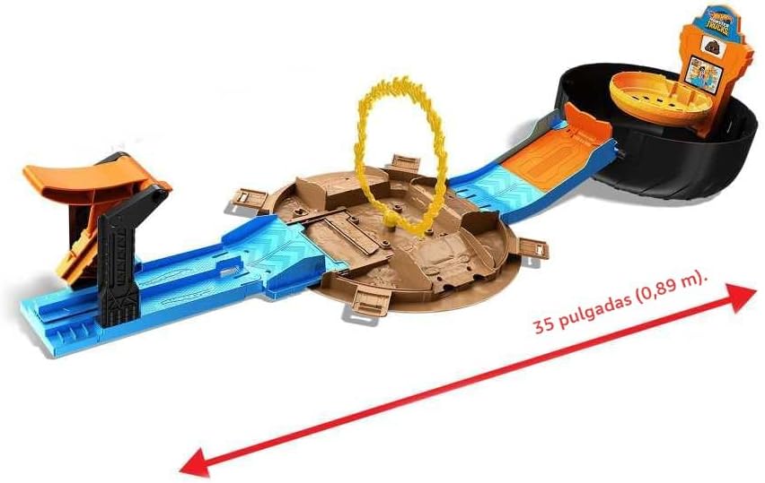 Hot Wheels Juego de camiones monstruo de juguete, funda en forma de...