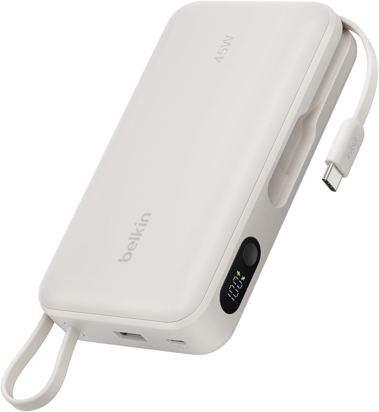 Belkin 20000mAh 45W Cargador portátil Power Bank con cable USB C in...