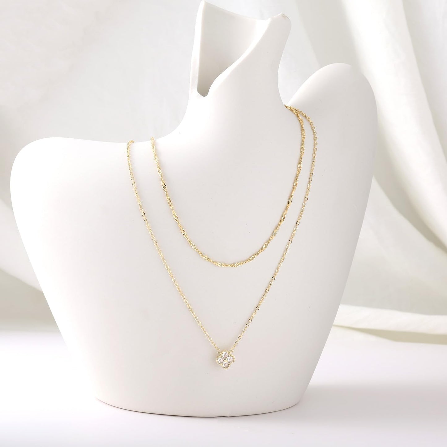 Patwes Delicados collares de oro para mujer, a la moda, no se deslu...