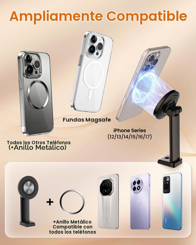 Anillo de luz magnética para escritorio, luz para selfie de 10 pulg...
