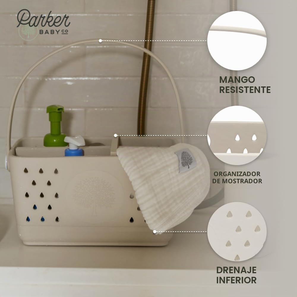 Parker Organizador de Baño para Bebé | Sin BPA y Grado Alimenticio...