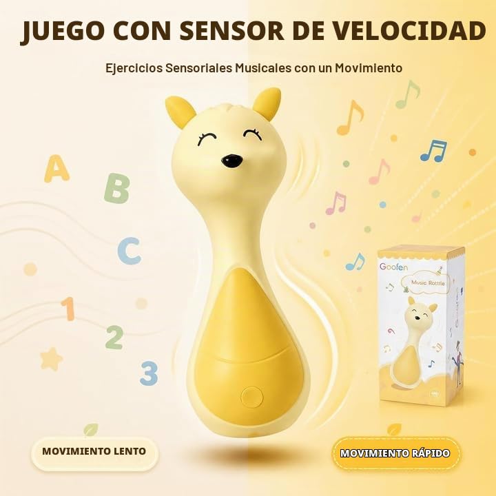 Sonajero musical iluminado para bebés, juguetes sensoriales musical...