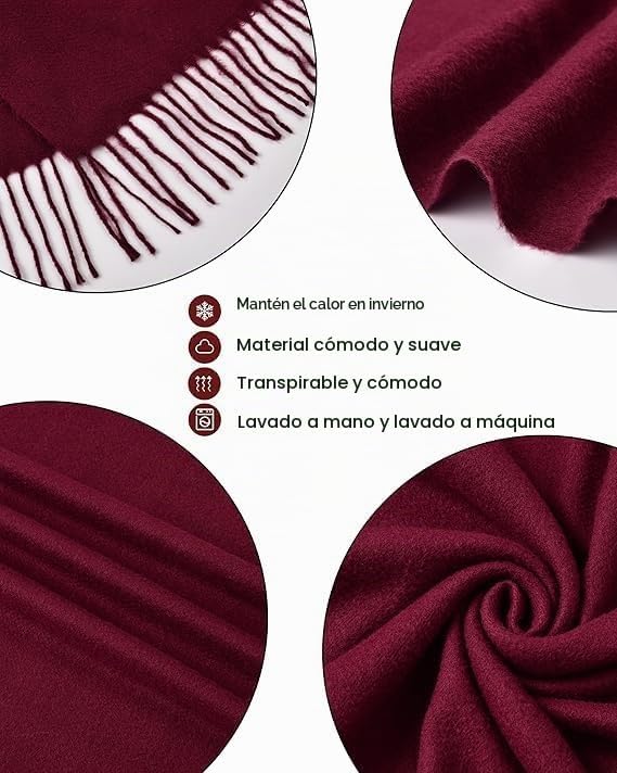 Premillow Bufanda de invierno para mujer, chal de pashmina, bufanda...