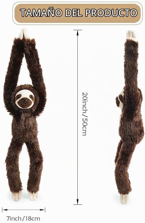 Hideekoog Juguete de peluche colgante de perezoso, ganchos de perez...