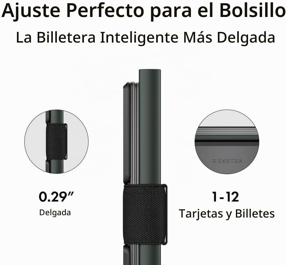 Ekster Billetera de aluminio para tarjetas para hombre | Billeteras...