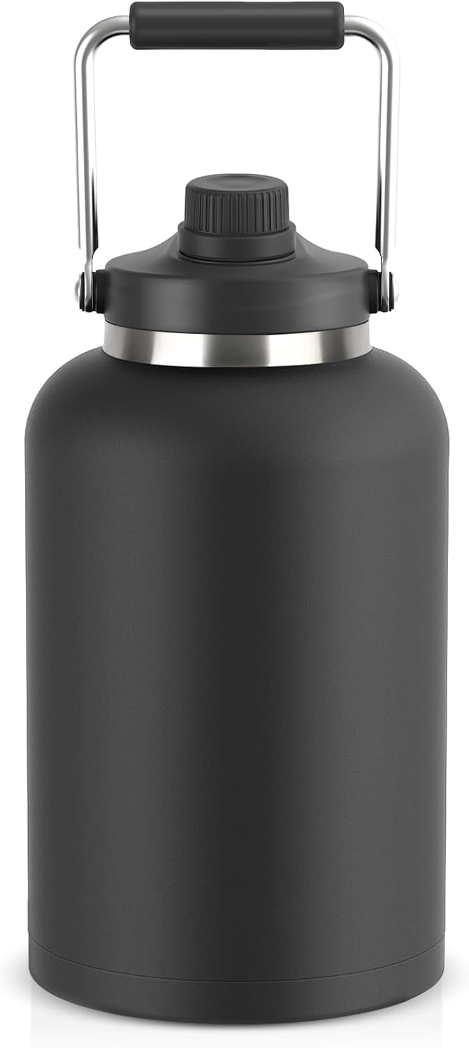 Luxgola Jarra de agua de 1 galón, botella aislada grande de acero i...