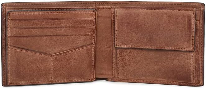 Cartera de piel Fossil para hombre, Derrick, plegable, con bloqueo...