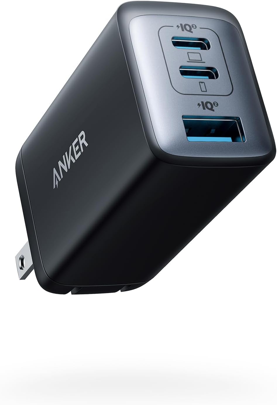 Anker Cargador, 65 W, 3 puertos, rápido, plegable, USB C, bloque de...