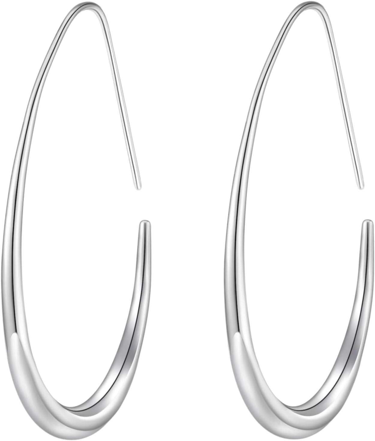 Aretes de aro ligeros con forma de lágrima para mujer, chapados en...