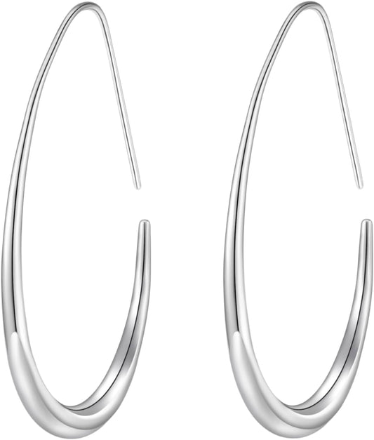 Aretes de aro ligeros con forma de lágrima para mujer, chapados en...