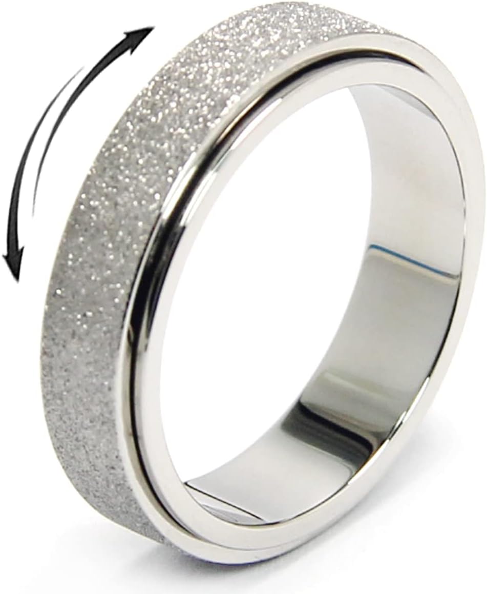 OreilleStar Anillo de ansiedad para mujer, anillo giratorio para an...
