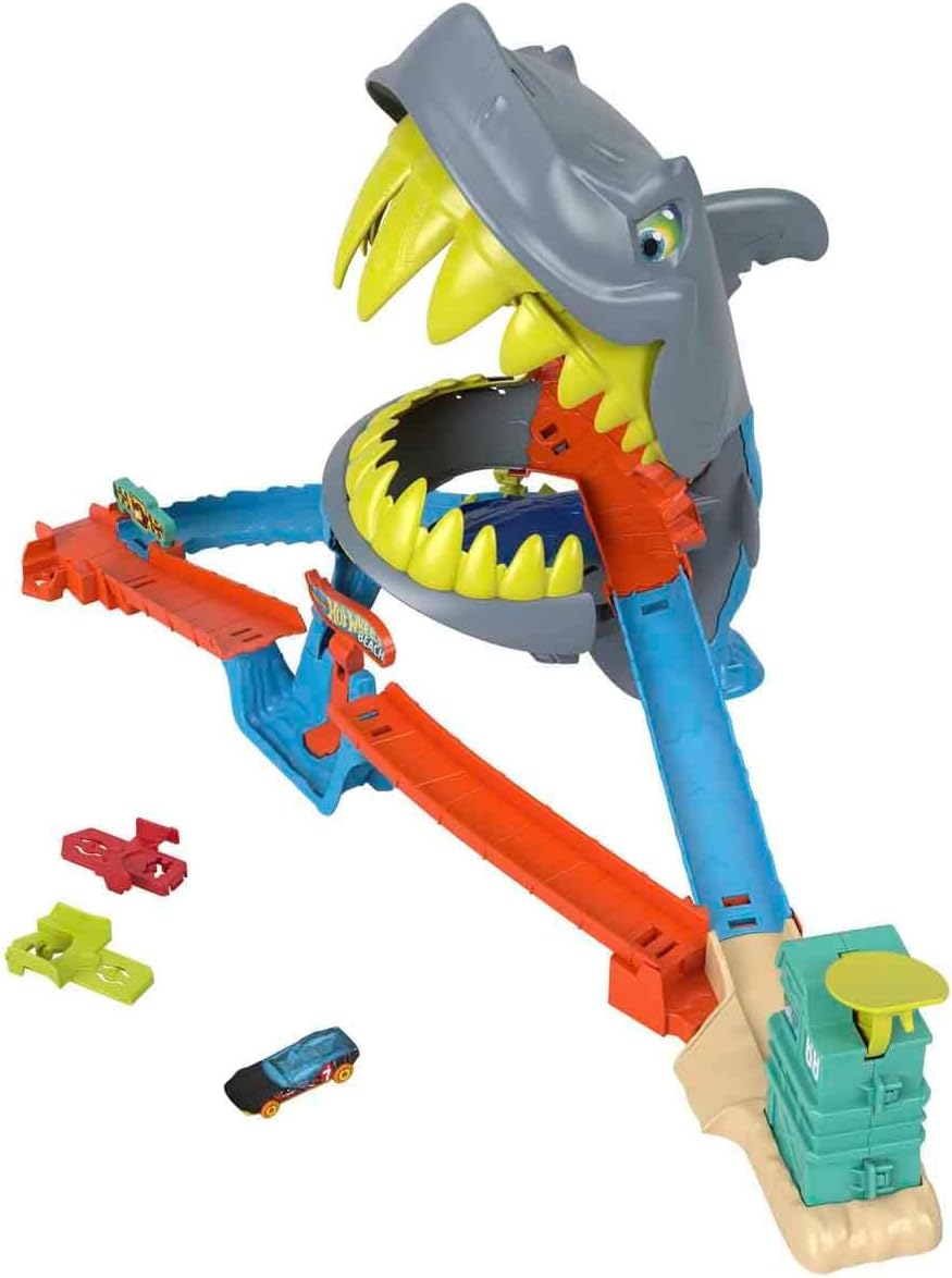 Conjunto de pista de coche de juguete Hot Wheels, juego de playa Ci...