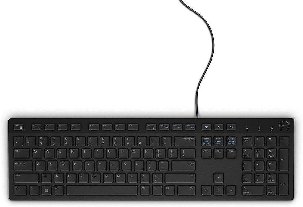 DELL - Teclado de escritorio con cable USB multimedia, en inglés, M...