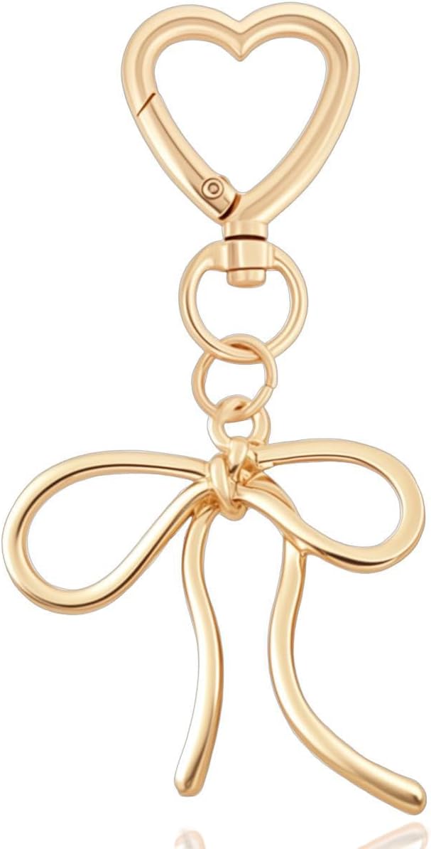 Rikhiua Lindo llavero de lazo elegante con dije de corazón para muj...