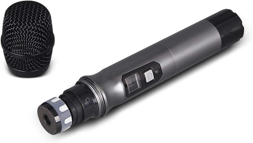 WENWEN Sistema de micrófono inalámbrico UHF 4 canales 2 micrófono d...