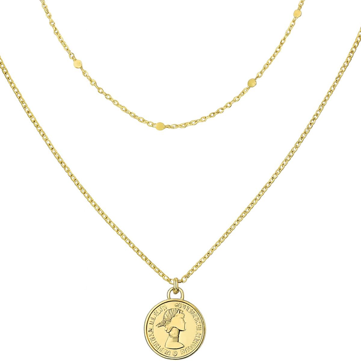 Fwlisesa Collares en capas para mujer, conjunto de collares de oro...