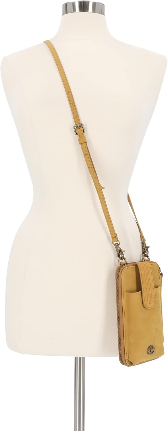 Timberland - Bolso cruzado de cuero RFID para teléfono de mujer