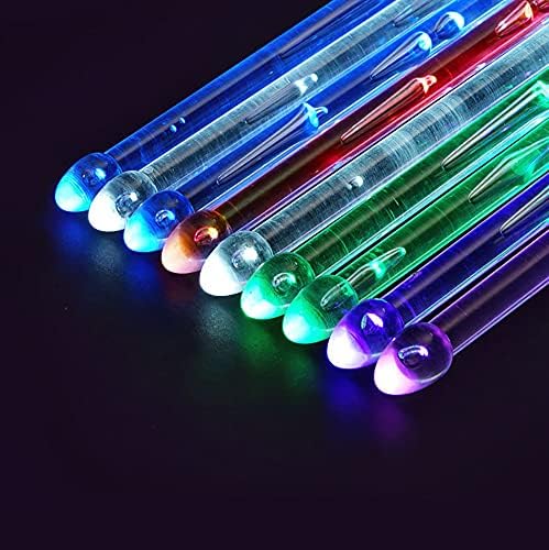 Baquetas recargables con luz LED que cambian de color con bolsa de...