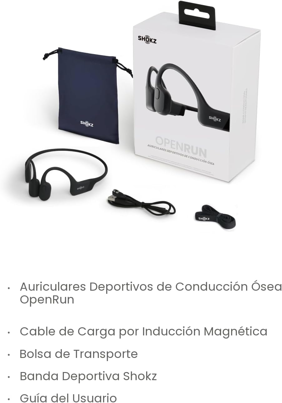 SHOKZ OpenRun - Auriculares deportivos inalámbricos Bluetooth de co...