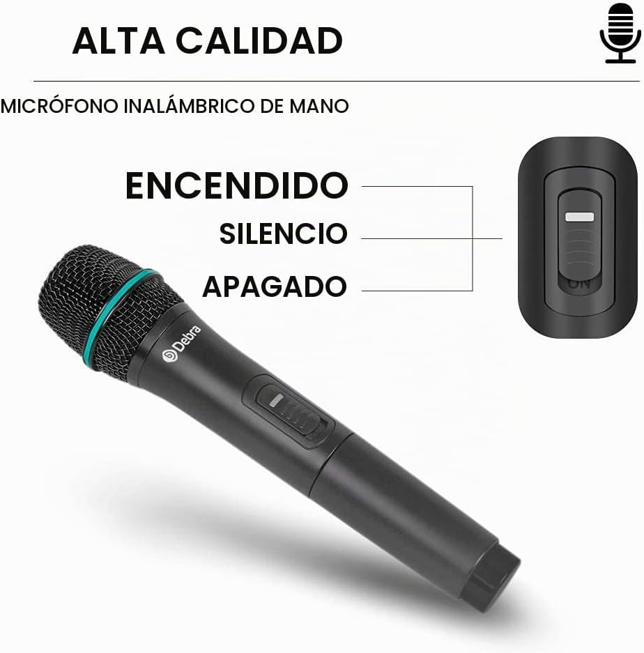 Debra Audio Pro UHF Sistema de micrófono inalámbrico de 4 canales c...