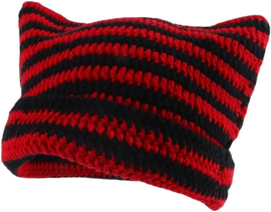 Gorros de ganchillo para mujer, gorro de gato vintage, gorro de zor...